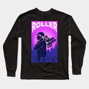 Vintage Rollerblades Gift Roller Skating Long Sleeve T-Shirt